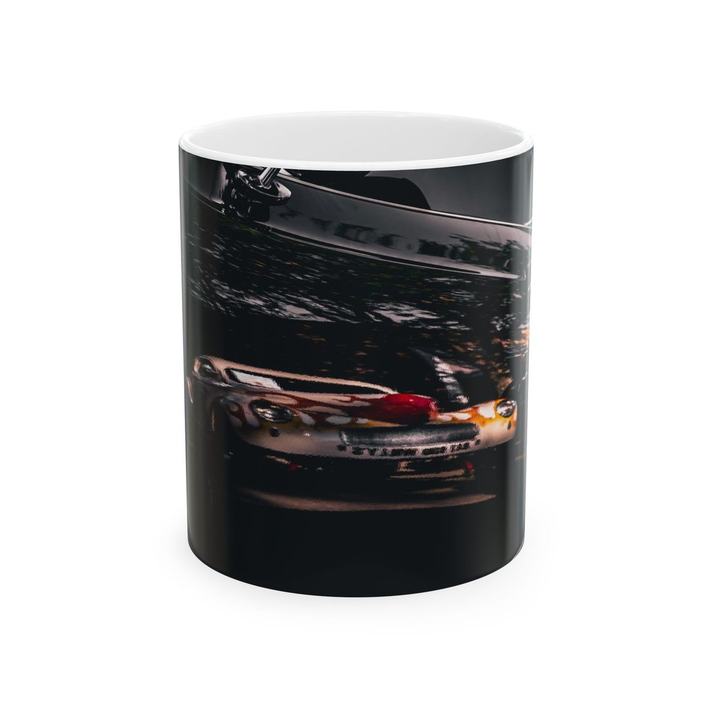 Vintage Car Reflection Ceramic Mug - Perfect Gift for Car Enthusiasts, Race Day, Coffee Lover, Unique Gift Idea, 11oz, 15oz