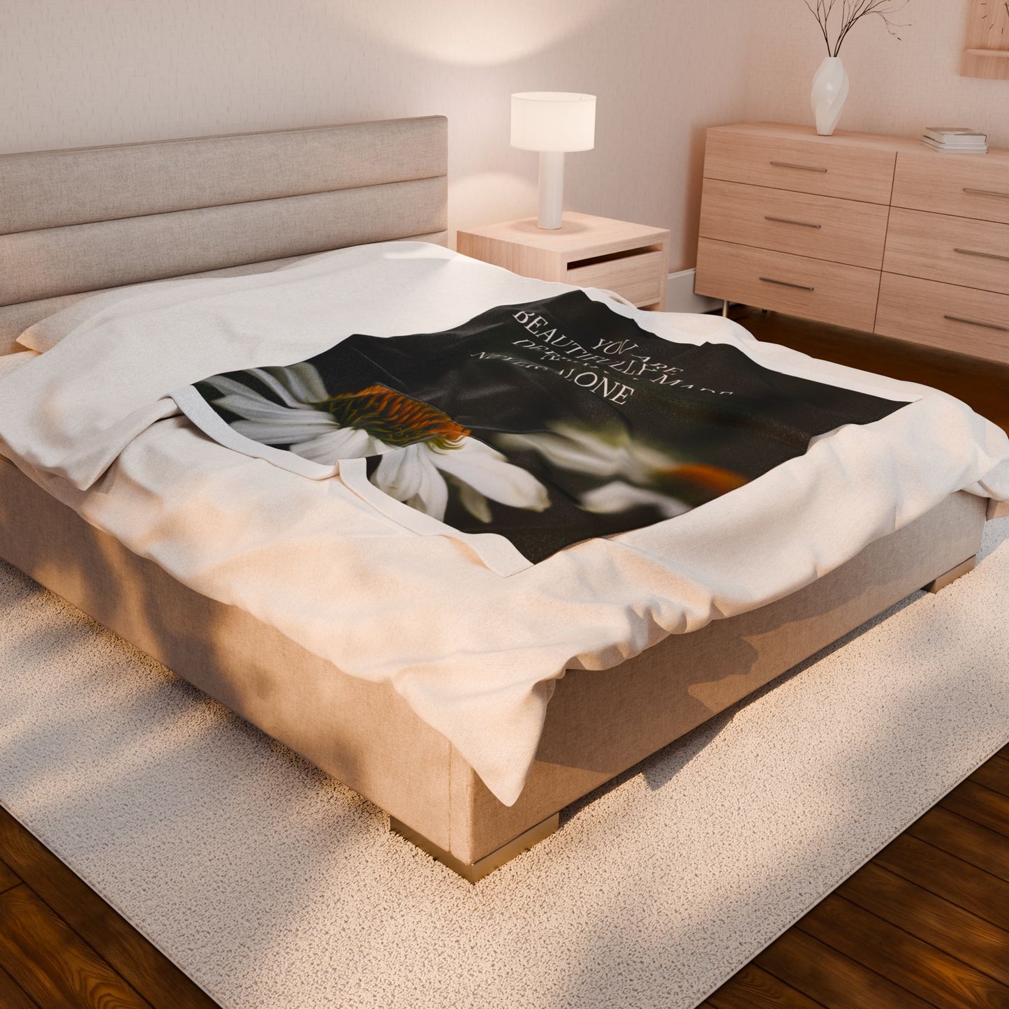 You are deeply loved photo art Plush Blanket, Inspirational Cozy Throw, Comfort Blanket for Self-Care, Gift for Her, Home Décor