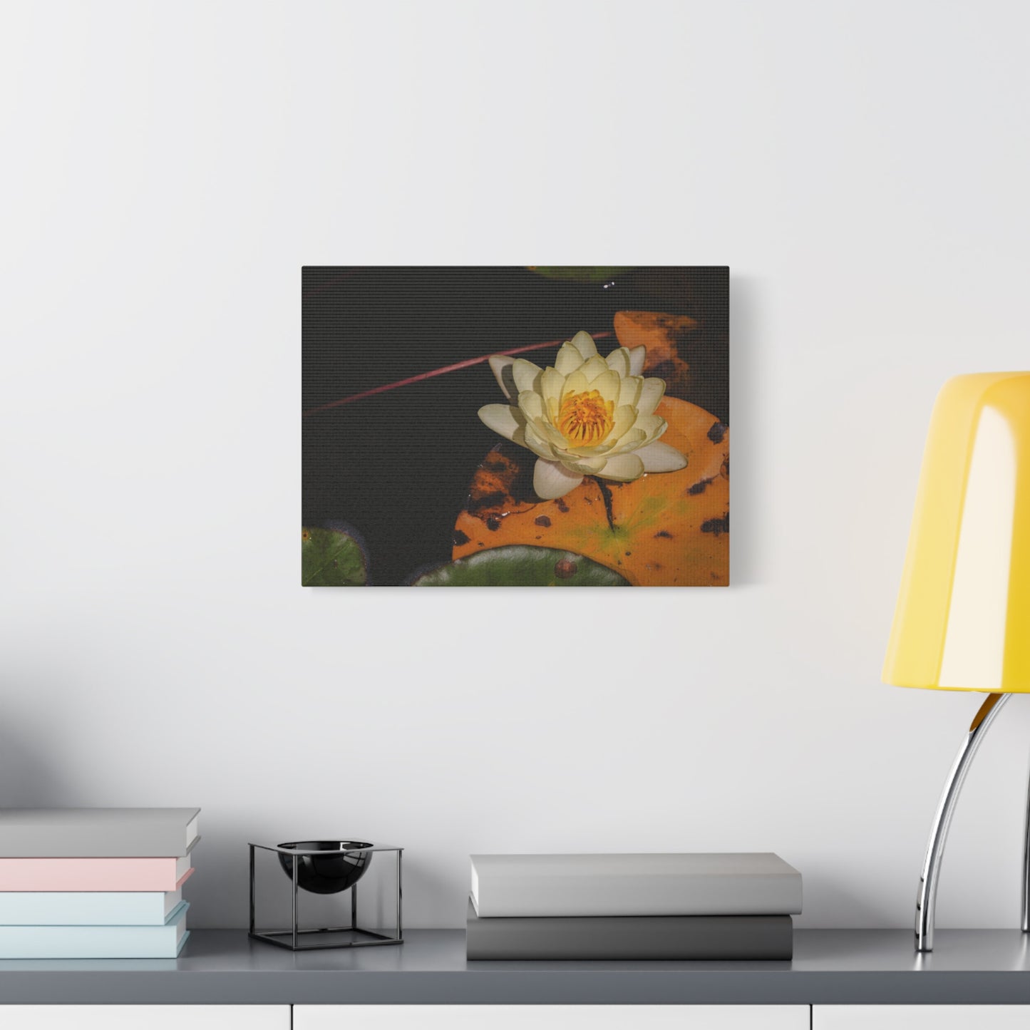 Coi Pond - Stretched Canvas Wall Art, Floral Décor, Home Office Inspiration, Gift for Nature Lovers, Water Lily Artwork