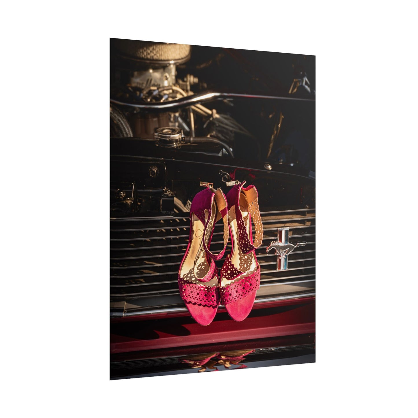 Mustang Sally Rolled Wall Art Poster - Chic Shoe design, Car Lovers, Car Show
