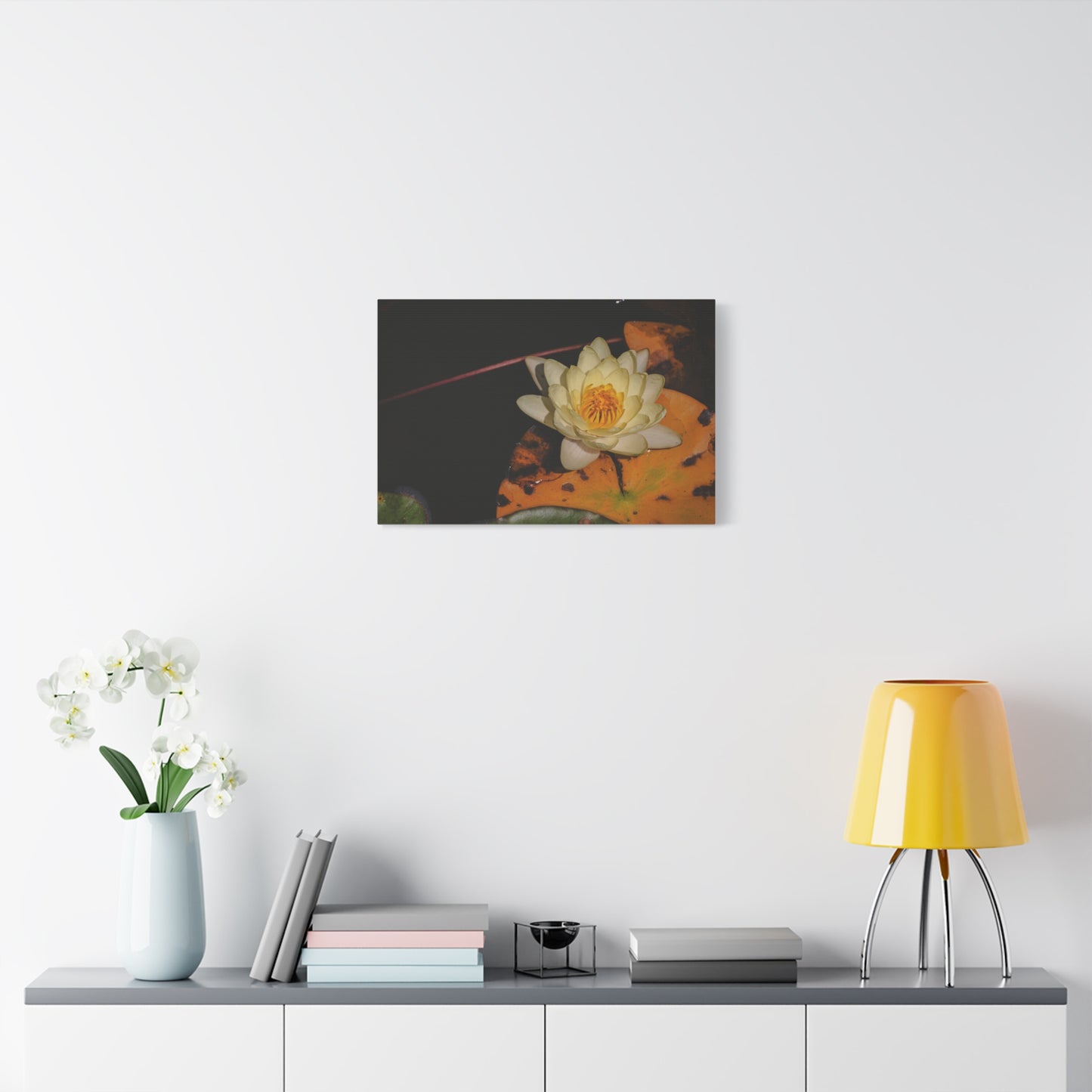 Coi Pond - Stretched Canvas Wall Art, Floral Décor, Home Office Inspiration, Gift for Nature Lovers, Water Lily Artwork