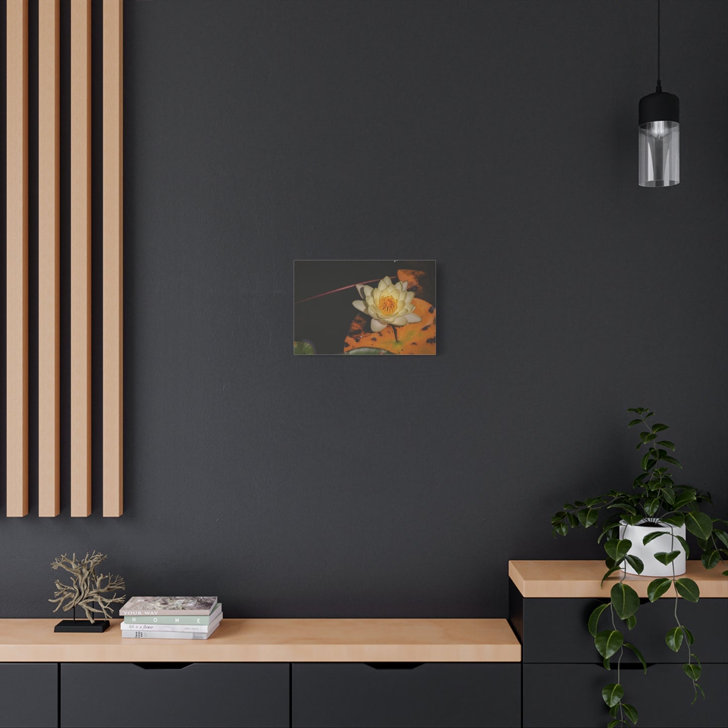 Coi Pond - Stretched Canvas Wall Art, Floral Décor, Home Office Inspiration, Gift for Nature Lovers, Water Lily Artwork
