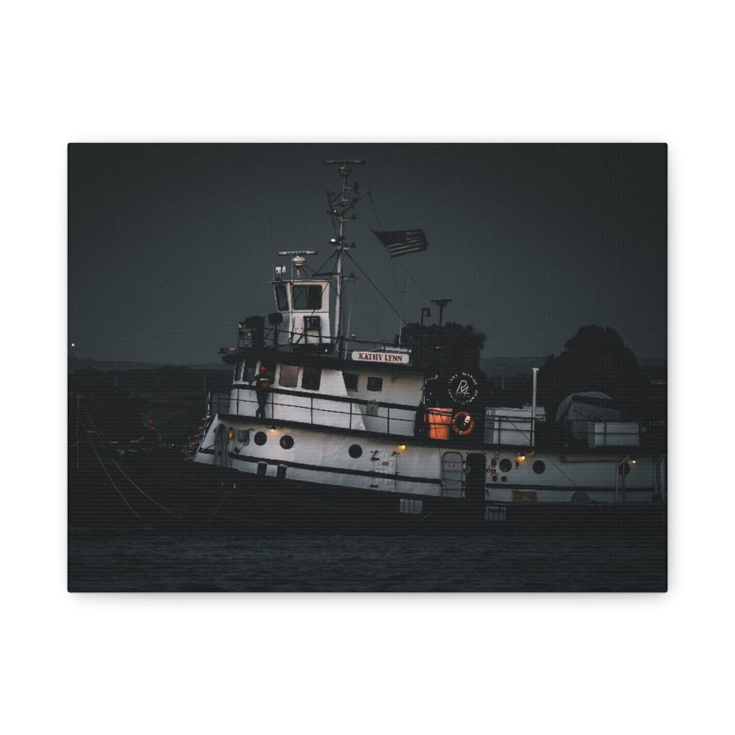 Matte Canvas Wall Art, Nautical Tugboat Print, Home Decor, Coastal Wall Hanging, Maritime Aesthetic Decoration
