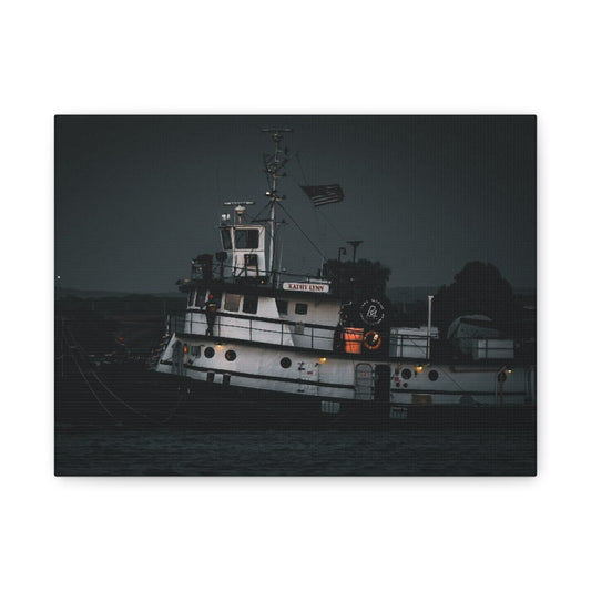 Matte Canvas Wall Art, Nautical Tugboat Print, Home Decor, Coastal Wall Hanging, Maritime Aesthetic Decoration