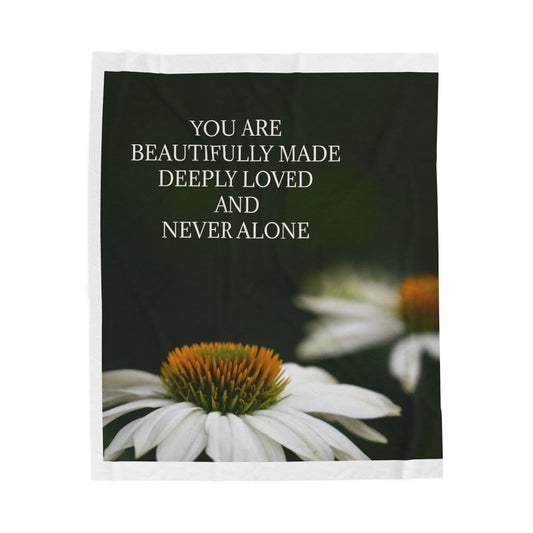 You are deeply loved photo art Plush Blanket, Inspirational Cozy Throw, Comfort Blanket for Self-Care, Gift for Her, Home Décor