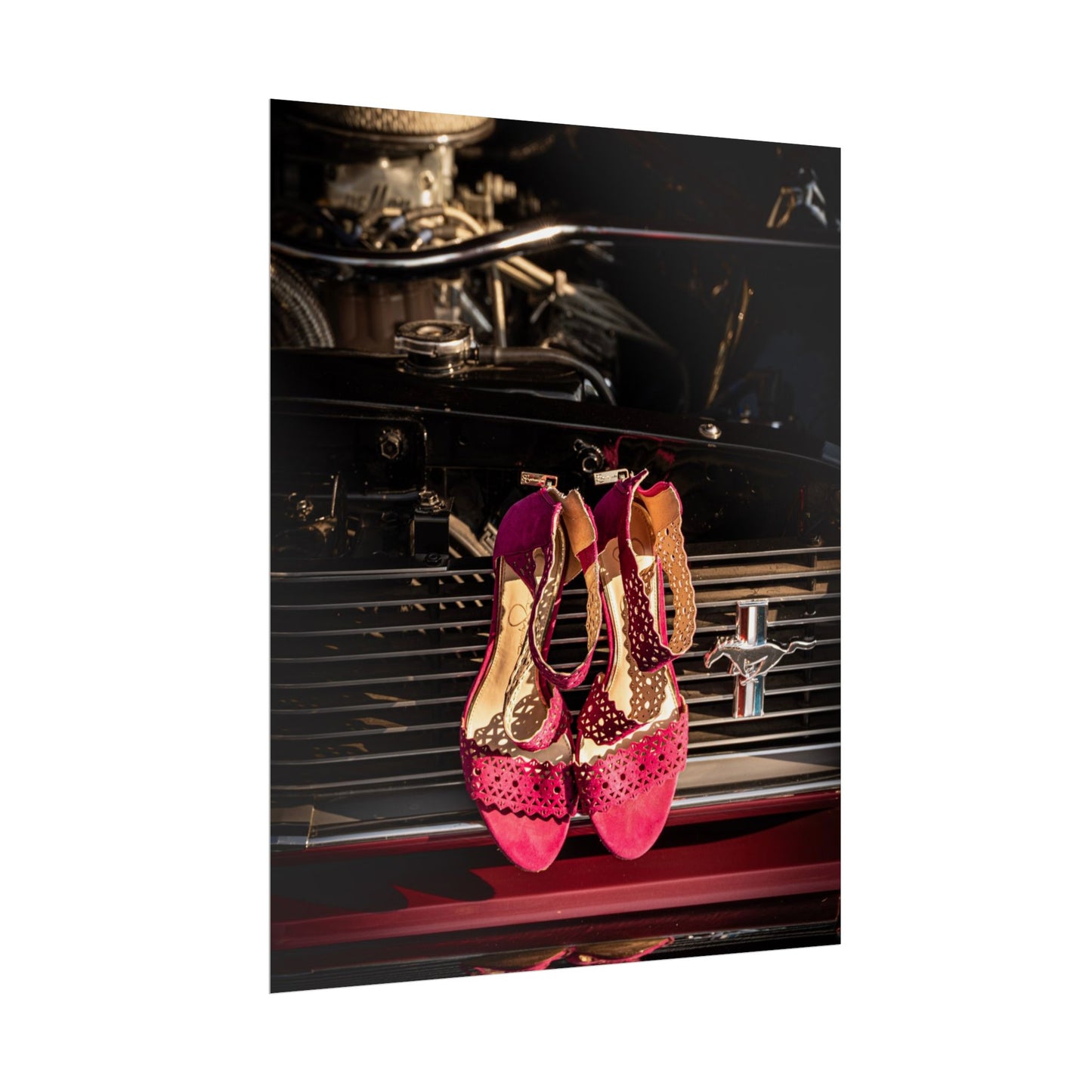 Mustang Sally Rolled Wall Art Poster - Chic Shoe design, Car Lovers, Car Show
