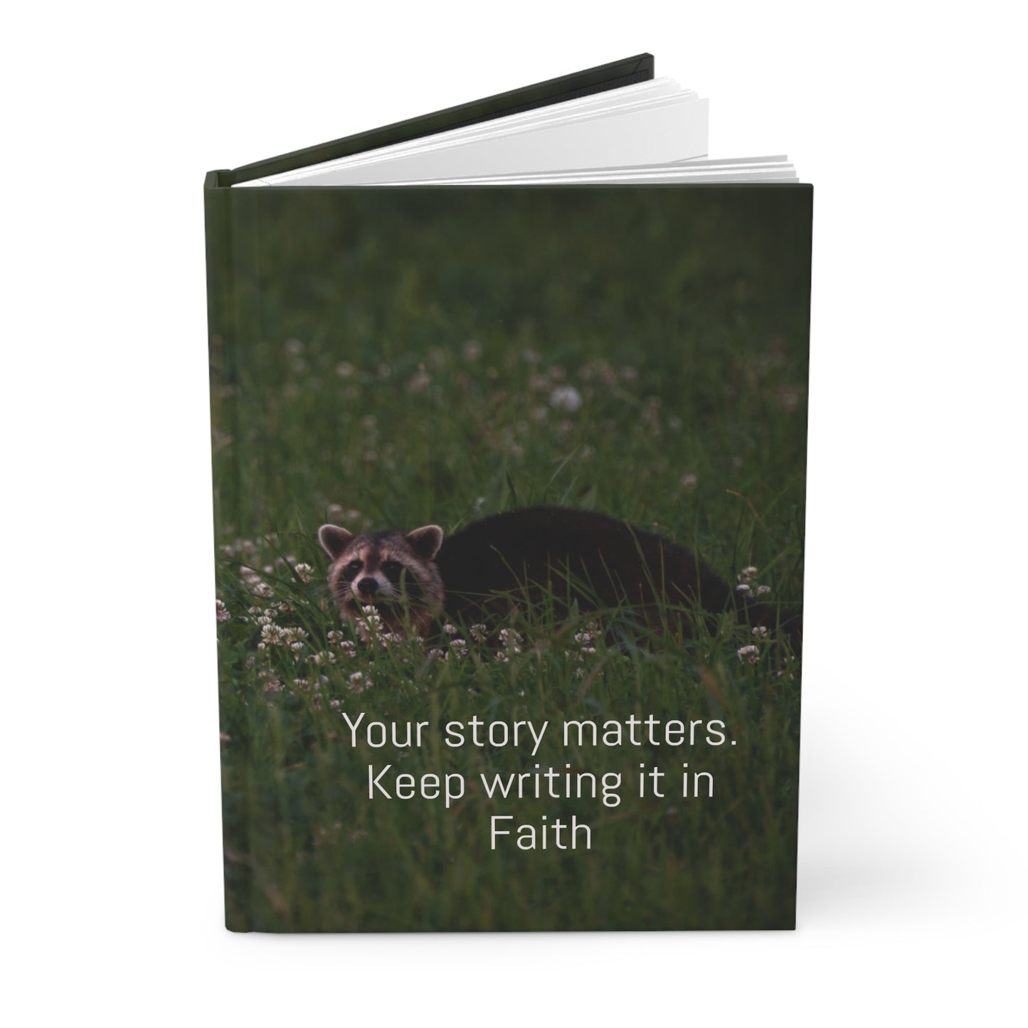 Raccoon photo- Your Story matters Faith-Inspired Hardcover Journal for Reflection, Writing, and Personal Growth - Great for Gifts, Journaling, and Daily Inspiration