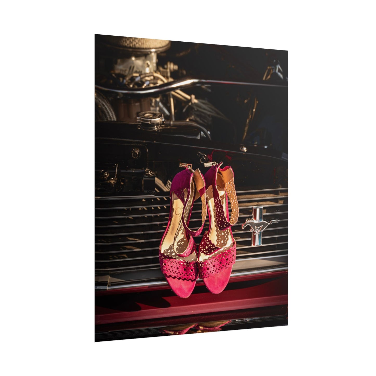 Mustang Sally Rolled Wall Art Poster - Chic Shoe design, Car Lovers, Car Show