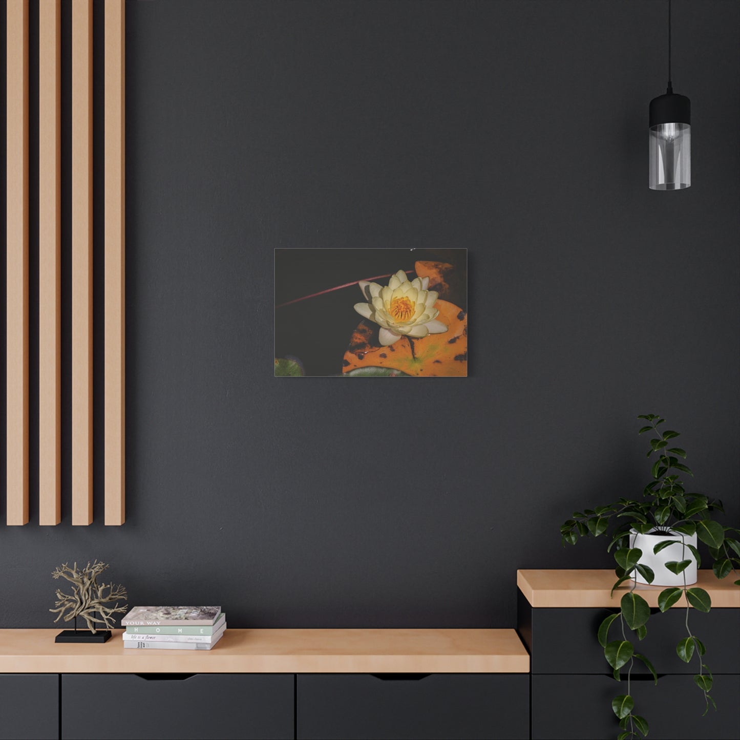 Coi Pond - Stretched Canvas Wall Art, Floral Décor, Home Office Inspiration, Gift for Nature Lovers, Water Lily Artwork