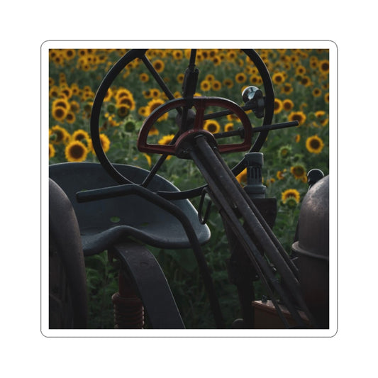 Rustic Tractor and Sunflower Cut Stickers | Farmhouse Decor, Sunflower Field Art, Laptop Stickers, Vintage Aesthetic, Gift for Farmers