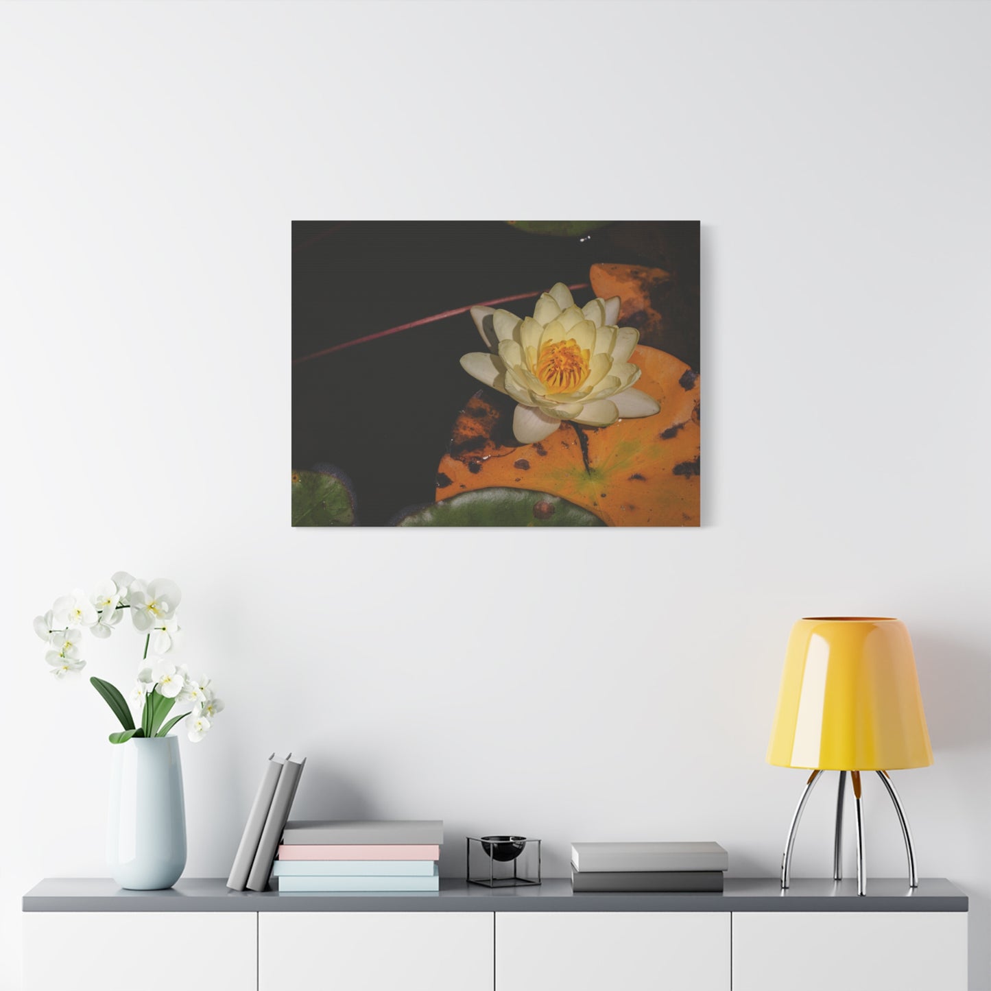 Coi Pond - Stretched Canvas Wall Art, Floral Décor, Home Office Inspiration, Gift for Nature Lovers, Water Lily Artwork